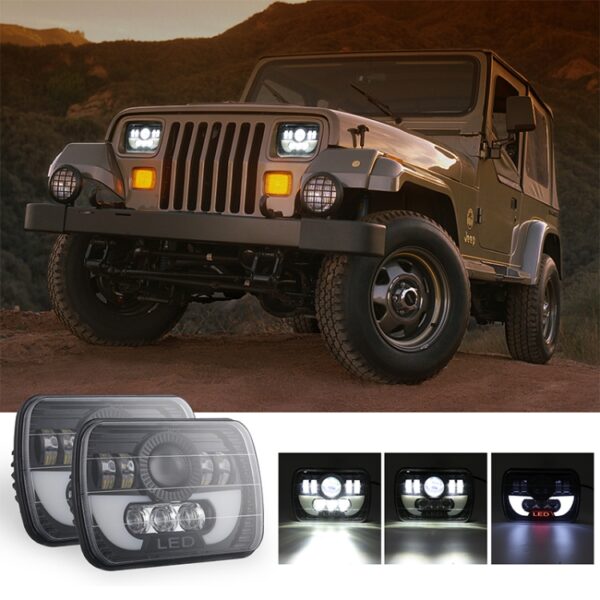 7 Inch 35W 4000LM 6000K + Amber Car Truck Vierkante LED-koplampen Werklampen Spotlight - Afbeelding 12