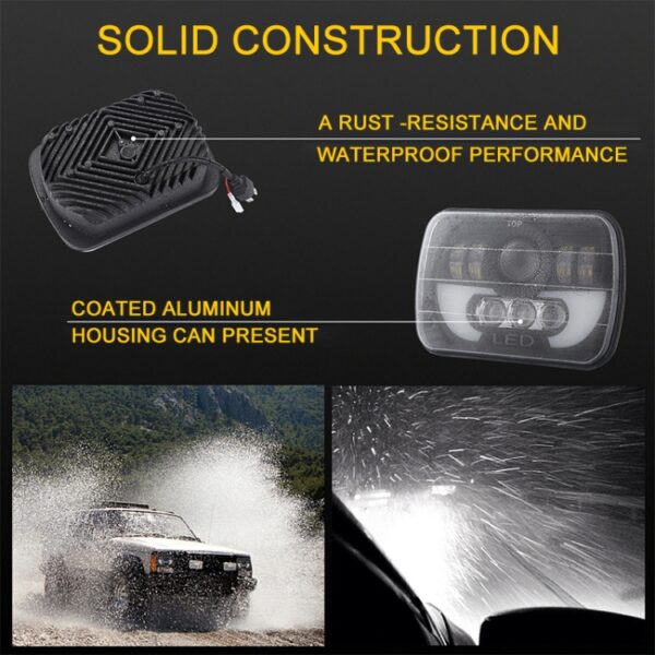 7 Inch 35W 4000LM 6000K + Amber Car Truck Vierkante LED-koplampen Werklampen Spotlight - Afbeelding 6
