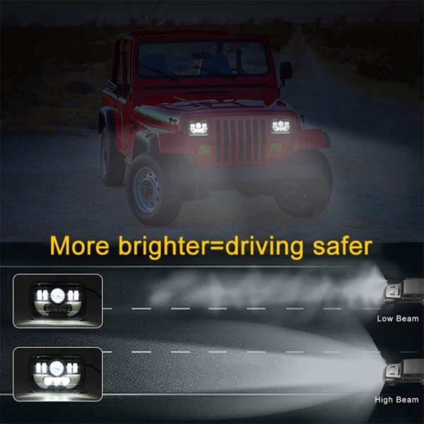 7 Inch 35W 4000LM 6000K + Amber Car Truck Vierkante LED-koplampen Werklampen Spotlight - Afbeelding 10