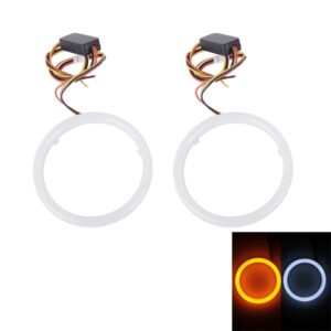 2 STKS 2,5 inch 3 W Wit Licht + Geel Licht Auto Angel Eyes Licht, DC 12 V Kabellengte: 50 cm