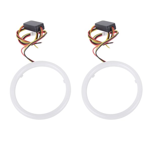 2 STKS 2,5 inch 3 W Wit Licht + Geel Licht Auto Angel Eyes Licht, DC 12 V Kabellengte: 50 cm - Afbeelding 2