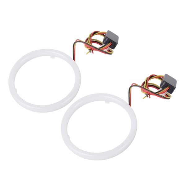 2 STKS 2,5 inch 3 W Wit Licht + Geel Licht Auto Angel Eyes Licht, DC 12 V Kabellengte: 50 cm - Afbeelding 3
