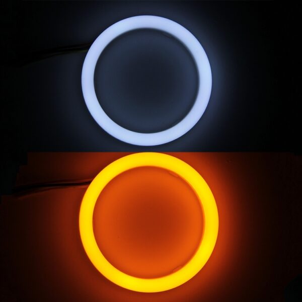 2 STKS 2,5 inch 3 W Wit Licht + Geel Licht Auto Angel Eyes Licht, DC 12 V Kabellengte: 50 cm - Afbeelding 7