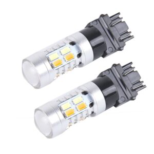 2 STUKS T25 / 3157 10W 1000 LM 6000K Wit + geel licht richtingaanwijzer met 20 SMD-5730-LED-lampen en Len. Gelijkstroom 12-24V
