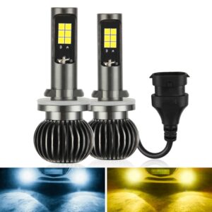 2 STKS EV15 880/881 DC9-32V / 6W / IP67 Auto LED dubbele kleur mistlamp, koud wit licht + amber licht