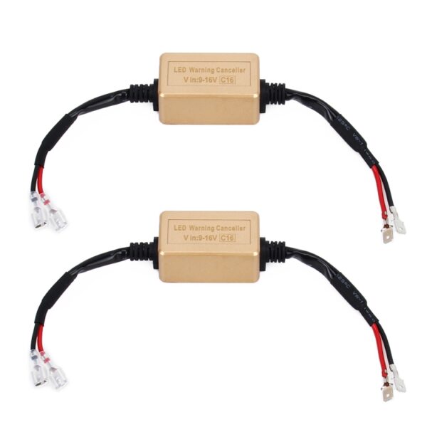2 STUKS H1 H3 LED Koplamp Canbus Foutloos Computer Waarschuwing Canceller Weerstand Decoders Anti-Flicker Condensator Harnas - Afbeelding 2