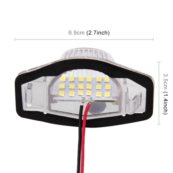 2 STUKS DC 12 V 2 W 120LM 6000 K LED Kentekenverlichting 18-SMD 3528 Lampen Lampen voor Honda JAZZ (FIT) 02-17, Odyssay 08-17, Stream 01-05, CR-V 07-17 - Afbeelding 4