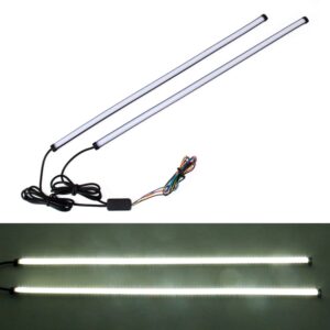 45cm 12W 3014-SMD LED 720LM Autolamp Richtingaanwijzer Auto Reverse Lamp Dagrijlichtbron (Wit Licht + Geel Licht)