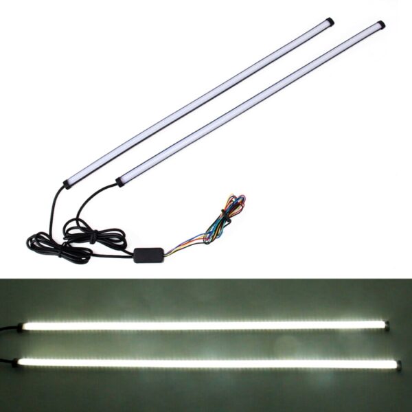 45cm 12W 3014-SMD LED 720LM Autolamp Richtingaanwijzer Auto Reverse Lamp Dagrijlichtbron (Wit Licht + Geel Licht)
