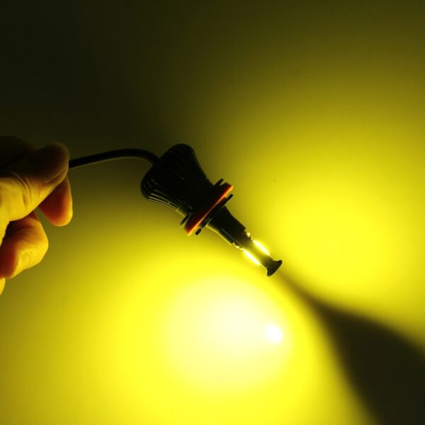 2 STUKS H1 DC 12V 6W 6000K + 3500K auto-led-mistlampen met dubbelzijdige COB-lampen (wit licht + geel licht) - Afbeelding 7