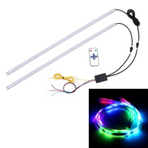 2 STKS 60 cm DC12V 19 W Ultradunne auto Kleurrijke knipperlichten / looplichten SMD-5050 Led-lampen