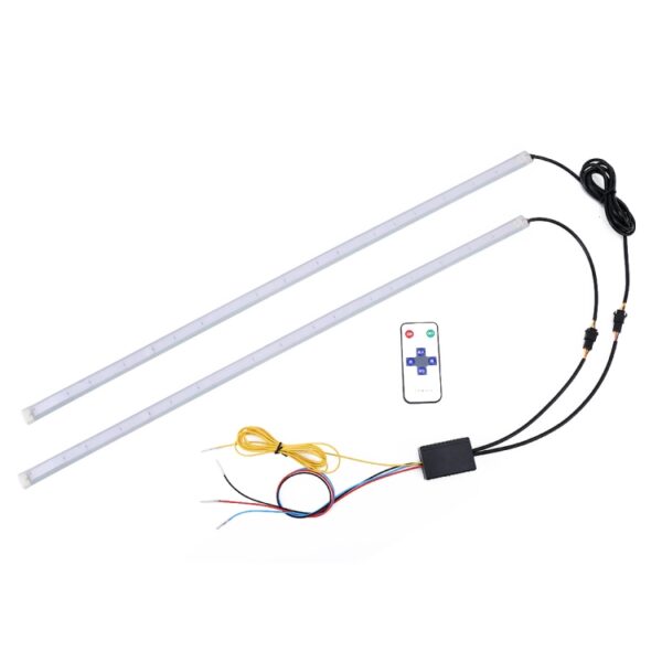 2 STKS 60 cm DC12V 19 W Ultradunne auto Kleurrijke knipperlichten / looplichten SMD-5050 Led-lampen - Afbeelding 2