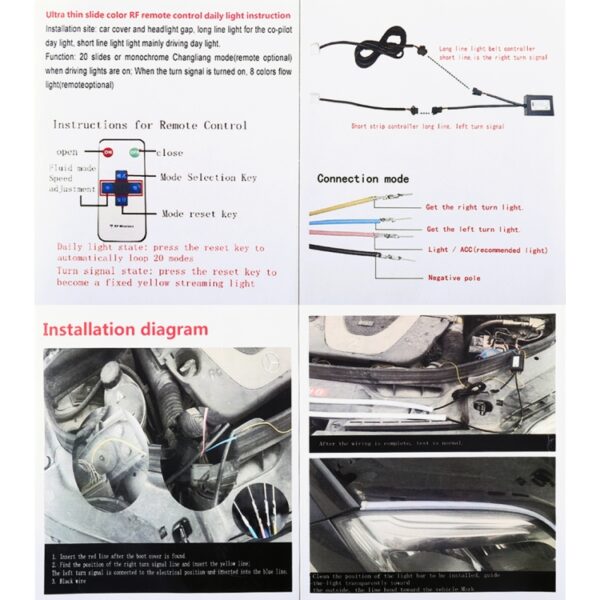 2 STKS 60 cm DC12V 19 W Ultradunne auto Kleurrijke knipperlichten / looplichten SMD-5050 Led-lampen - Afbeelding 8