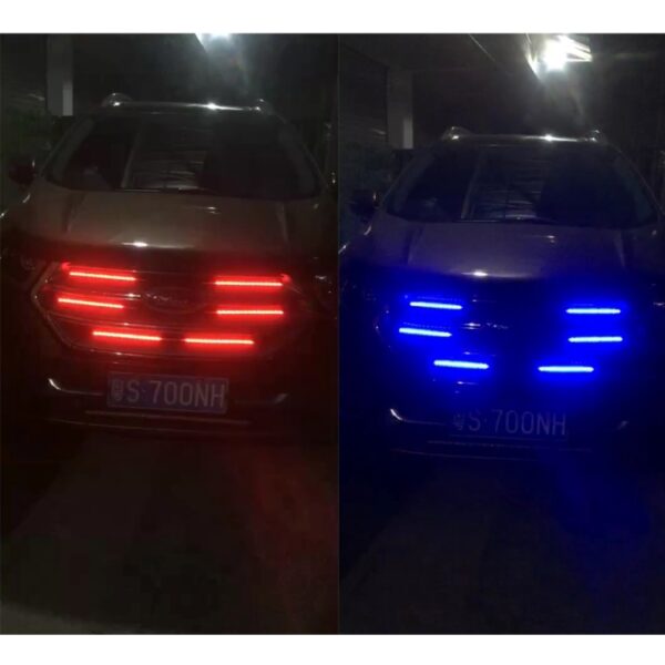 Knipperlichten 15W LED Car in The Network Lights One Drag Four Emblem Eyes Dagrijverlichting LED Universal Car Warning Stroboscoop Flitslicht Car in The Network Decoratieve ridderlichten, kabellengte: 75cm - Afbeelding 11