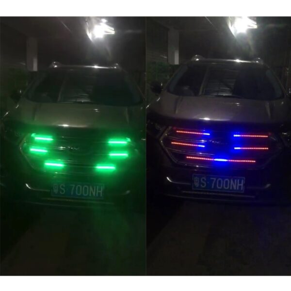 Knipperlichten 15W LED Car in The Network Lights One Drag Four Emblem Eyes Dagrijverlichting LED Universal Car Warning Stroboscoop Flitslicht Car in The Network Decoratieve ridderlichten, kabellengte: 75cm - Afbeelding 12
