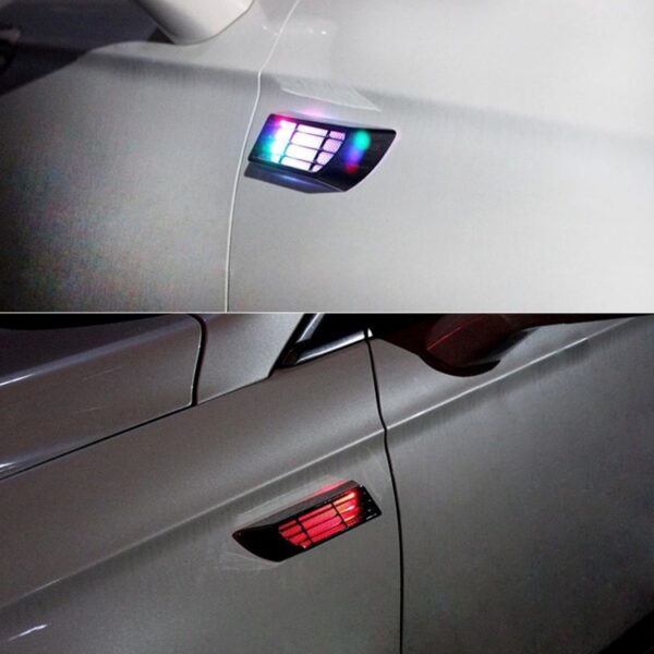 2 STKS Auto Body Side Solar Decoratieve Kleurrijke Strobe Waarschuwing Outlet Light - Afbeelding 13