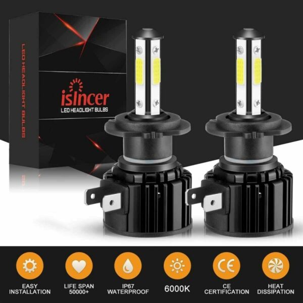F8 H7 2 STUKS 22 W 3000LM 6000 K Vier Side DOB LED Koplamp Mistlampen Grootlicht Conversie Kit DC 9-32 V - Afbeelding 12