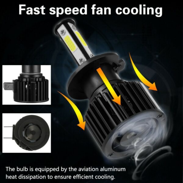 F8 H7 2 STUKS 22 W 3000LM 6000 K Vier Side DOB LED Koplamp Mistlampen Grootlicht Conversie Kit DC 9-32 V - Afbeelding 7