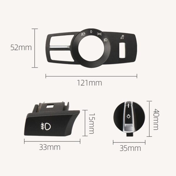 Auto voorste mist lichtschakelaar knopknop voor BMW 5-serie 2010-2017, links rijden - Afbeelding 3
