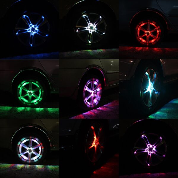 4 STUKS Solar LED Autoband Decoratie Knipperlichten Kleurrijke Wielen Hub Sfeerverlichting Infrarood Afstandsbediening - Afbeelding 7