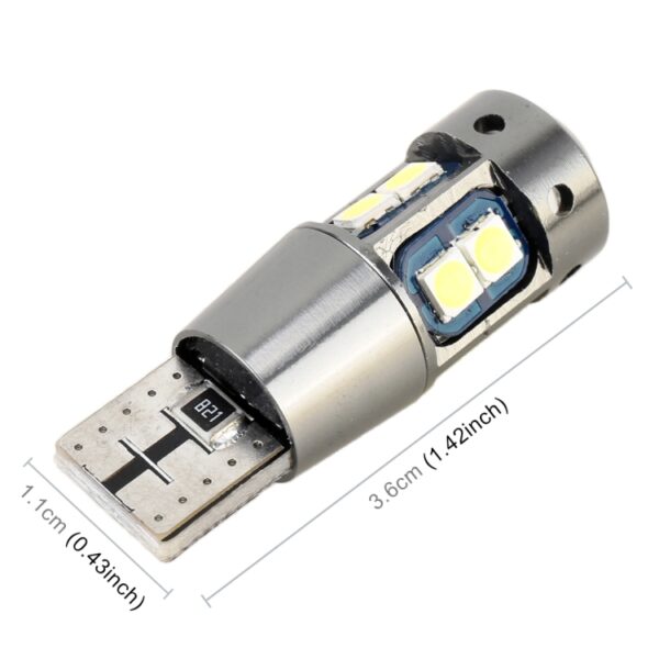 2 STUKS T10 DC12V / 2.3W / 6000K / 180LM 10LEDs SMD-3030 Auto Klaring Licht, met decodering - Afbeelding 3