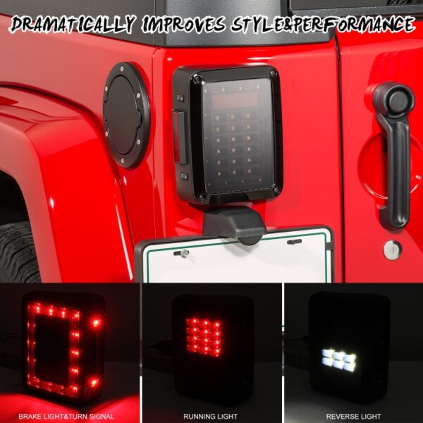 2 STUKS Auto Angel Eye Achteruitrijlichten / Turn Licht / Achterlicht voor US Versie Jeep Wrangler JK 2007-2017 - Afbeelding 7