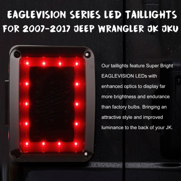 2 STUKS Auto Angel Eye Achteruitrijlichten / Turn Licht / Achterlicht voor US Versie Jeep Wrangler JK 2007-2017 - Afbeelding 9