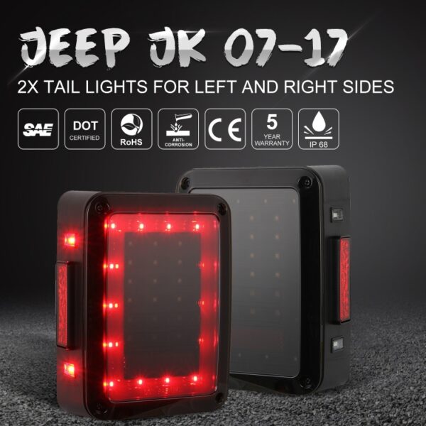 2 STUKS Auto Angel Eye Achteruitrijlichten / Turn Licht / Achterlicht voor US Versie Jeep Wrangler JK 2007-2017 - Afbeelding 10