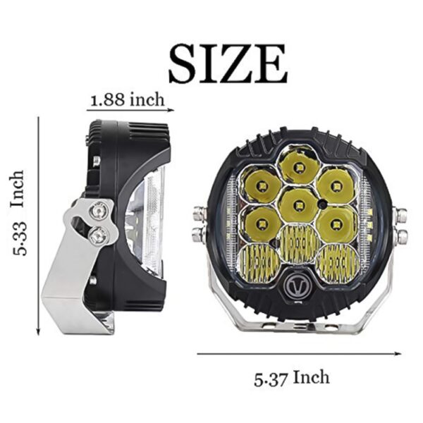5 inch DC12V-24V 5000LM 6500K 50W auto LED-koplamp voor Jeep Wrangler / Harley - Afbeelding 3