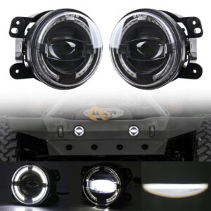2 STUKS 4 inch Auto LED Angel Eyes Spotlight Gemodificeerde Mistlampen voor Jeep Wrangler / Dodge / Chrysler PT Cruiser