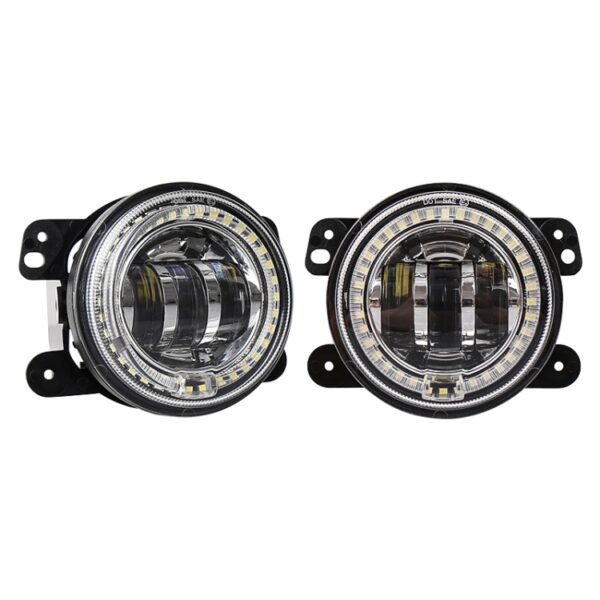 2 stuks DC12V-30V / 30W / 3A / 1440LM 12LEDs 4 inch auto LED kleurrijke mistlamp, stijl: witte achtergrond, Style: White Background (White Light), Style: White Background (Yellow Light)