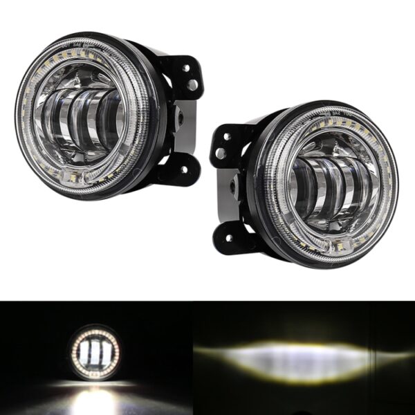 2 stuks DC12V-30V / 30W / 3A / 1440LM 12LEDs 4 inch auto LED kleurrijke mistlamp, stijl: witte achtergrond, Style: White Background (White Light), Style: White Background (Yellow Light) - Afbeelding 9