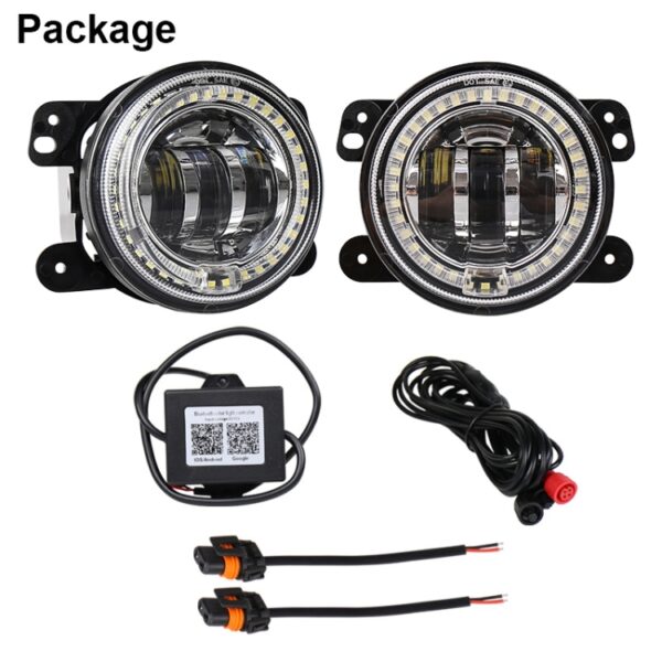 2 stuks DC12V-30V / 30W / 3A / 1440LM 12LEDs 4 inch auto LED kleurrijke mistlamp, stijl: witte achtergrond, Style: White Background (White Light), Style: White Background (Yellow Light) - Afbeelding 6
