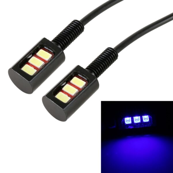 1 paar DC12V 0,4 W 3 LEDs SMD-5630 auto / motorfiets kentekenverlichting, kabellengte: 27 cm, DC12V 0.4W