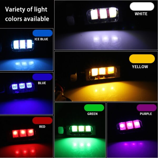 1 paar DC12V 0,4 W 3 LEDs SMD-5630 auto / motorfiets kentekenverlichting, kabellengte: 27 cm, DC12V 0.4W - Afbeelding 6