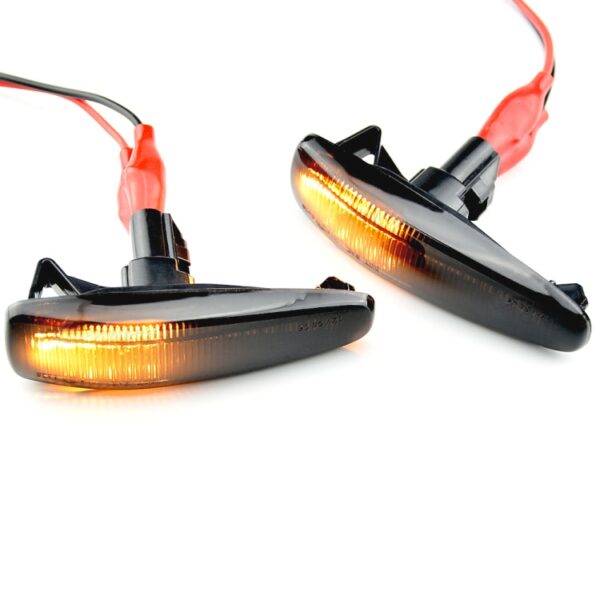 2 stks Voor Mitsubishi Lancer 2008-2018 Auto Dynamische LED Spatbord Zijlicht, For Mitsubishi Lancer 2008-2018 (Transparent), For Mitsubishi Lancer 2008-2018 (Transparent Black) - Afbeelding 2