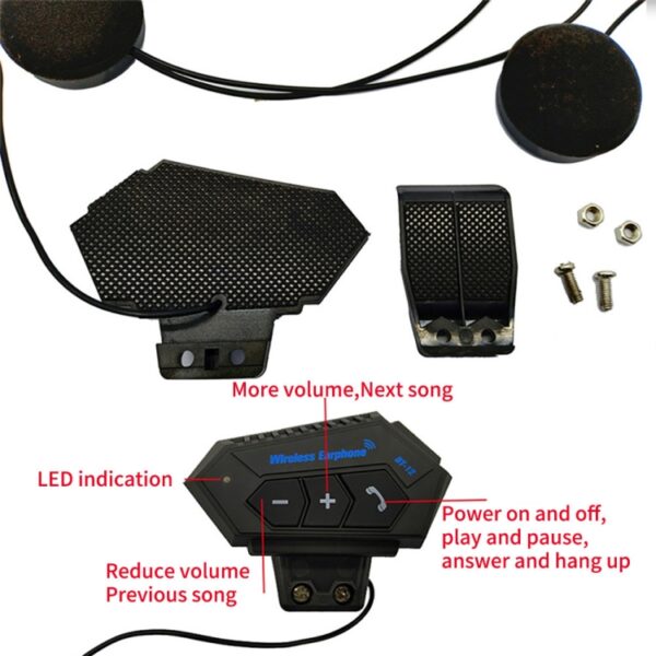 BT12 Motorhelm Bluetooth-headset Motorintercom Bluetooth-headset - Afbeelding 3