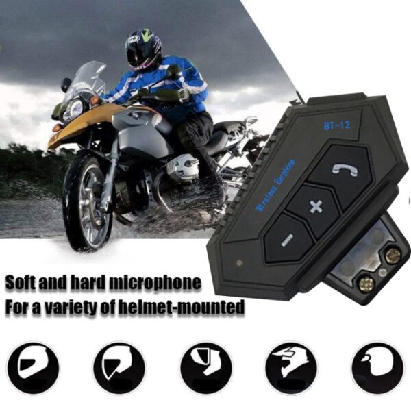 BT12 Motorhelm Bluetooth-headset Motorintercom Bluetooth-headset - Afbeelding 7