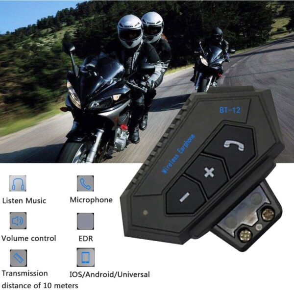 BT12 Motorhelm Bluetooth-headset Motorintercom Bluetooth-headset - Afbeelding 8