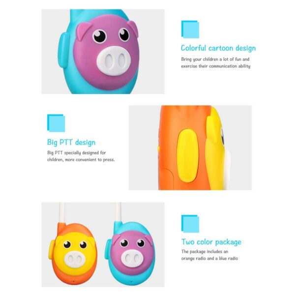 1 paar Retevis RB16 US Frequency FRS467 1CHS Licentievrije Cartoon Kinderen Handheld Walkie Talkie - Afbeelding 4