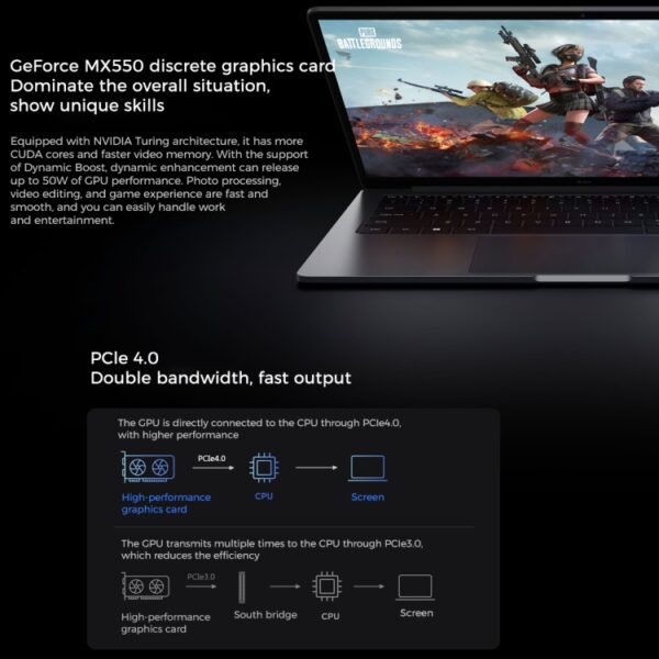 Xiaomi RedmiBook Pro 14-inch laptop, Windows 11 Home Chinese versie, Intel 12e generatie Core i7-12650H Deca Core MX550 discrete grafische kaart, i7-12650H MX550 - Afbeelding 5