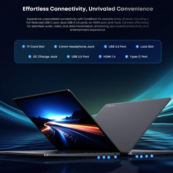 CHUWI CoreBook X 14 inch laptop, Windows 11 Intel 12e generatie Core i5-1235U Deca Core, i5-12450H 16GB+512GB - Afbeelding 14