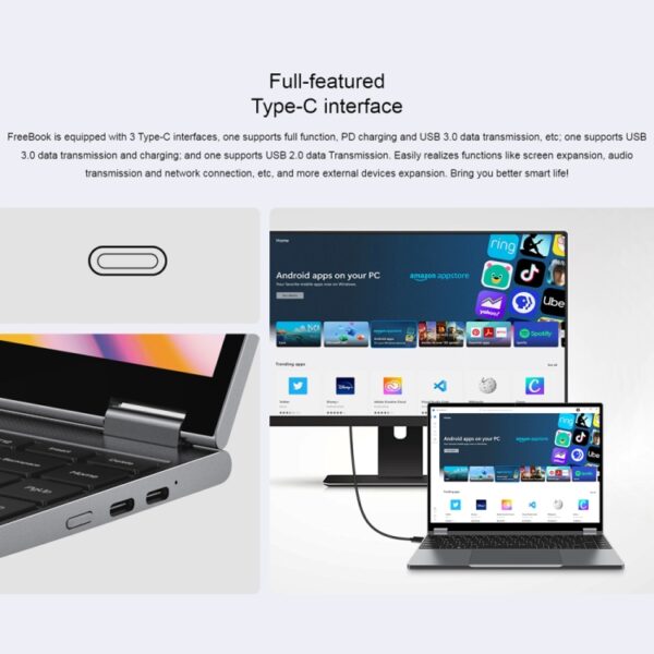 CHUWI FreeBook 13,5-inch yogalaptop, Windows 11 Intel Alder Lake-N N100 Quad Core, FreeBook 12GB+512GB - Afbeelding 16