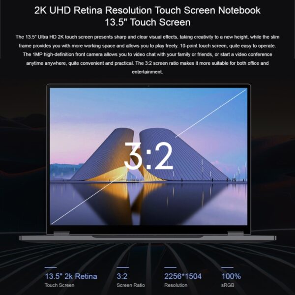 CHUWI FreeBook 13,5-inch yogalaptop, Windows 11 Intel Alder Lake-N N100 Quad Core, FreeBook 12GB+512GB - Afbeelding 6
