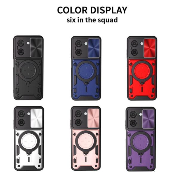 CD-textuur schuifbare nokkenaschild magnetische houder telefoonhoesje, For Redmi A5 4G 173.3mm, For Redmi A5 4G 171.7mm, For Redmi Note 14 4G 164.48mm, For Redmi K80 Pro, For Redmi K80, For Redmi Note 14 Pro 4G, For Redmi Note 14 5G... - Afbeelding 2