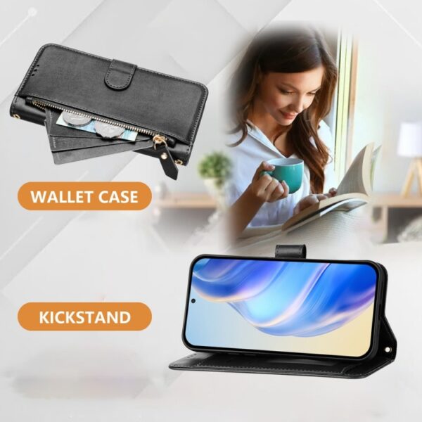 Multi-kaartvakken Rits portemonnee leren telefoonhoesje, For Redmi K50 Ultra, For Redmi K50i / Note 11T Pro+ 5G, For Redmi Note 11 Pro 5G / 4G Global, For Redmi Note 11S 5G, For Redmi 10A / 9C, For Redmi 10 2022 / 2021, For Redmi K40 / K40 Pro... - Afbeelding 3