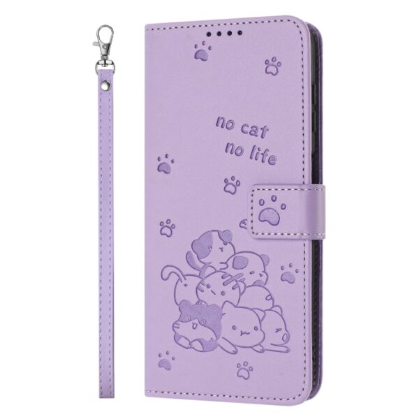 Geëmbosseerd Kitten Telefoon Leren Hoesje met Lanyard, For Redmi Note 13 5G Global, For Redmi Note 13 Pro+ 5G Global, For Redmi K60 Ultra, For Redmi 12 4G / Note 12R, For Redmi Note 12 Turbo, For Redmi Note 12S 4G Global, For Redmi Note 12 Pro 4G... - Afbeelding 2