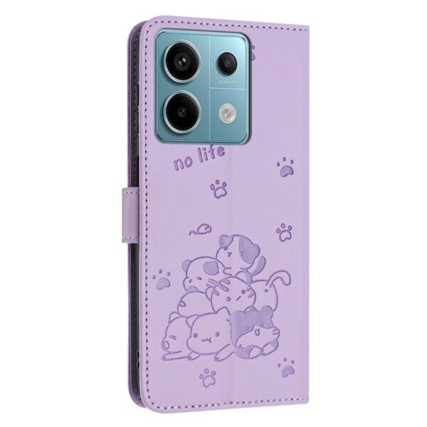 Geëmbosseerd Kitten Telefoon Leren Hoesje met Lanyard, For Redmi Note 13 5G Global, For Redmi Note 13 Pro+ 5G Global, For Redmi K60 Ultra, For Redmi 12 4G / Note 12R, For Redmi Note 12 Turbo, For Redmi Note 12S 4G Global, For Redmi Note 12 Pro 4G... - Afbeelding 3