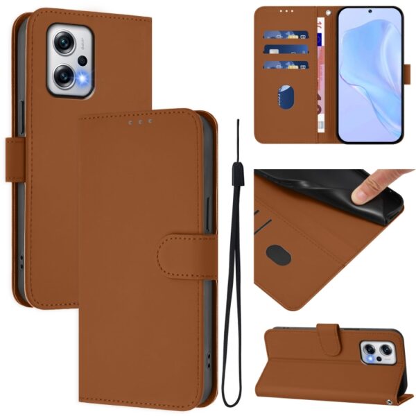 Skin Feel effen leren telefoonhoesje met koord, For Redmi Note 11T Pro+ 5G, For Redmi Note 12 Turbo 5G, For Redmi K60 / K60 Pro, For Redmi Note 11 4G Global, For Redmi A1+ 4G / A2+