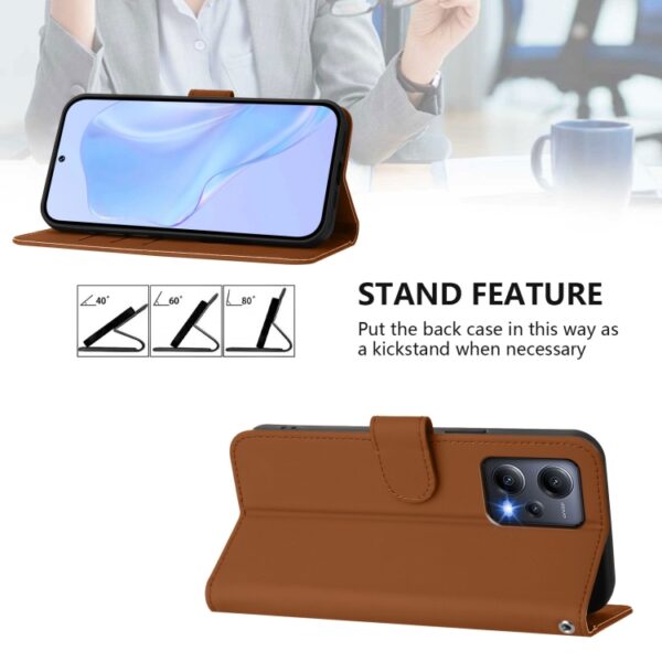 Skin Feel effen leren telefoonhoesje met koord, For Redmi Note 12 5G Global, For Redmi 12C / 11A, For Redmi 10 5G / Note 11E 5G, For Redmi K50 Ultra, For Redmi Note 10 4G / Note 10S 4G - Afbeelding 3